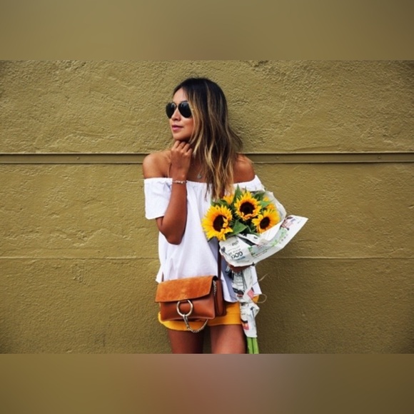 Sincerely Jules, Carmen Flutter Sleeve, Off The Shoulder  Pink Top, Size Large - Picture 2 of 14